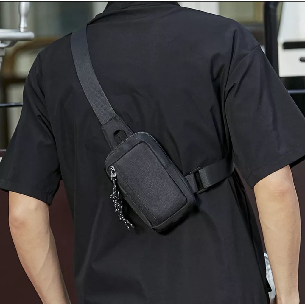 Tas selempang pria/Tas model terbaru 2023/Tas multifungsi/Tas selempang tempat hp pria/waistbag pria