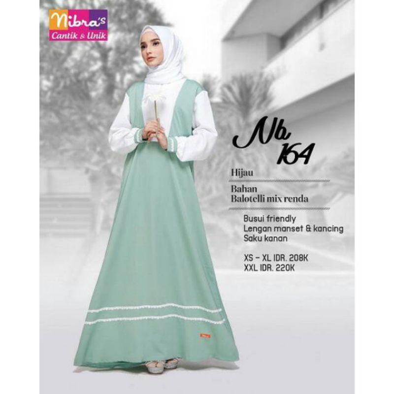 Gamis Nibras NB 164 Hijau mint