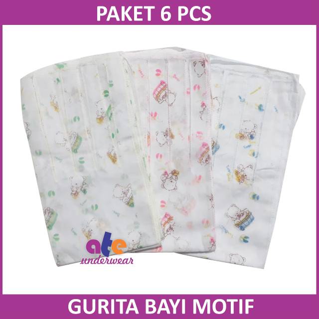 AT120-(Paket 6 pcs) Gurita Bayi motif dan polos