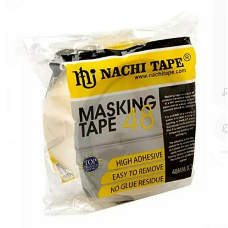 Masking tape/lakban isolasi kertas nachi tape 48mm / 2 inch x 20 yard