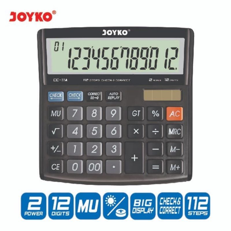 

Calculator Kalkulator Joyko CC-11A 12 Digits Check Correct