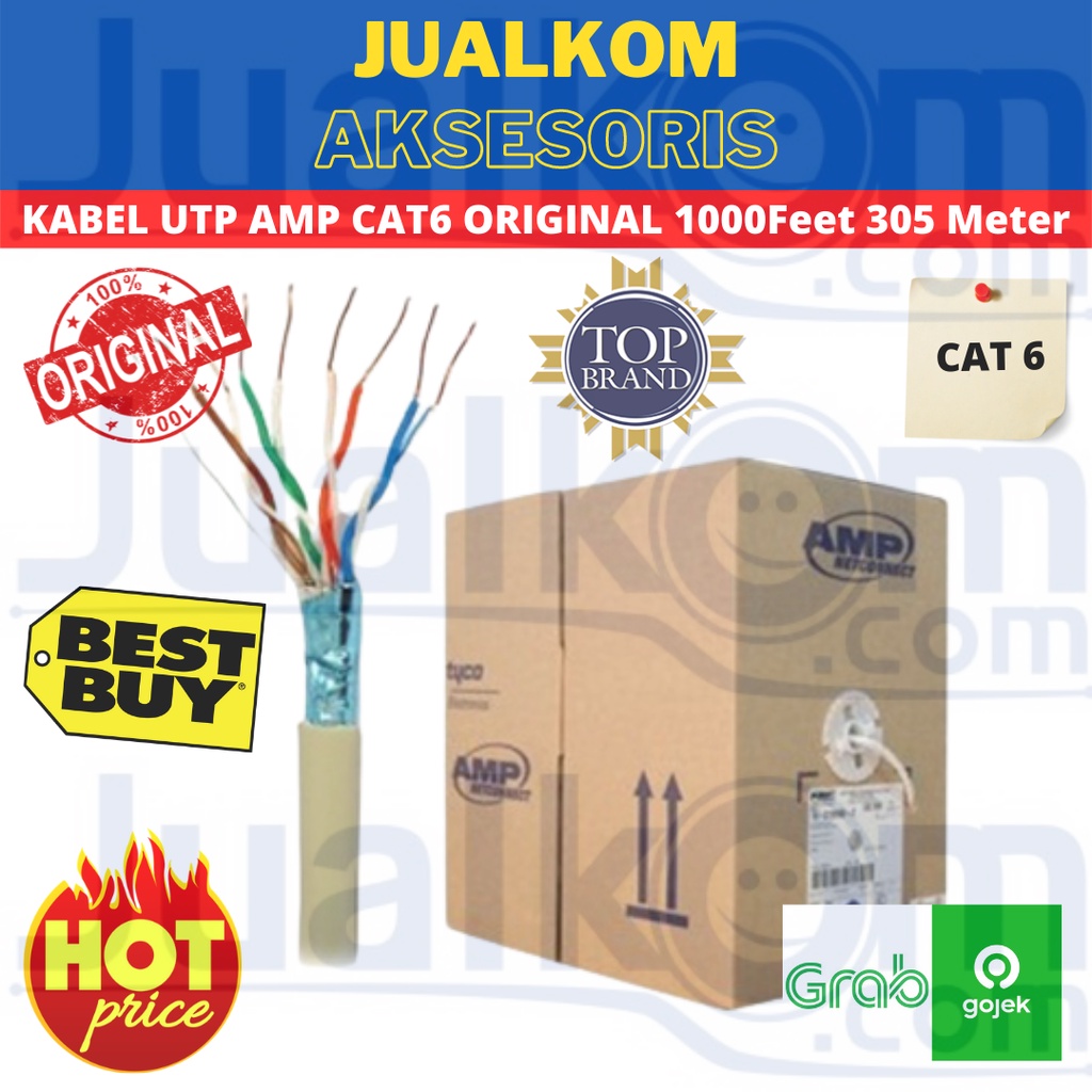 KABEL UTP AMP CAT6 ORIGINAL (1000Feet) 305Meter