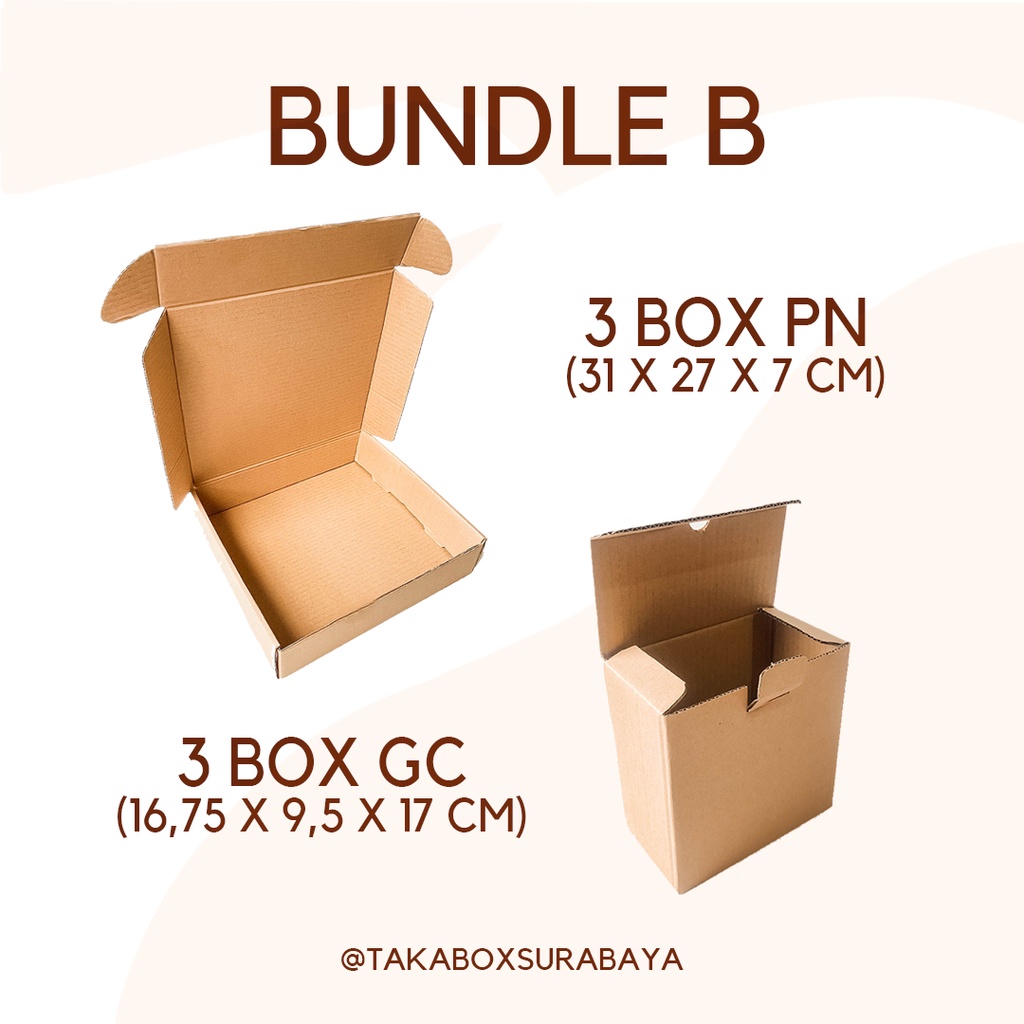 

Bundle B - Kardus hampers box diecut packing parcel packaging souvenir kado ecer murah bflute