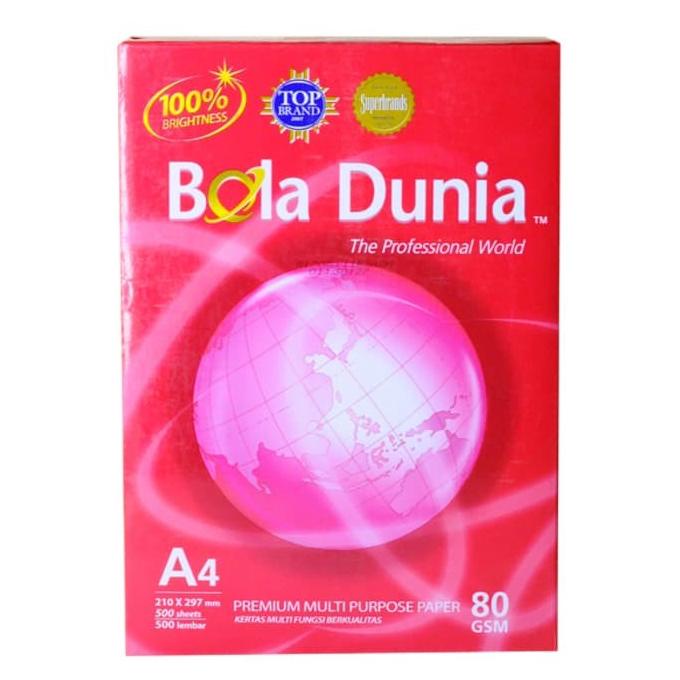 

KERTAS BOLA DUNIA 80GR A4 / FOTOCOPY PRINT / 80 A4 / PAPER / A4 70 Star Seller Termurah