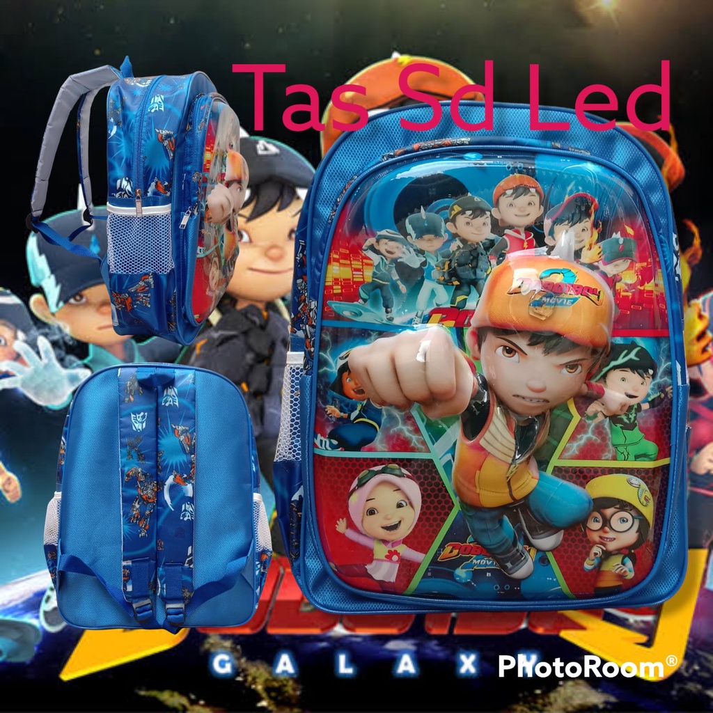 TAS SEKOLAH ANAK SD BOBOIBOY RANGSEL COWOK LAMPU LED