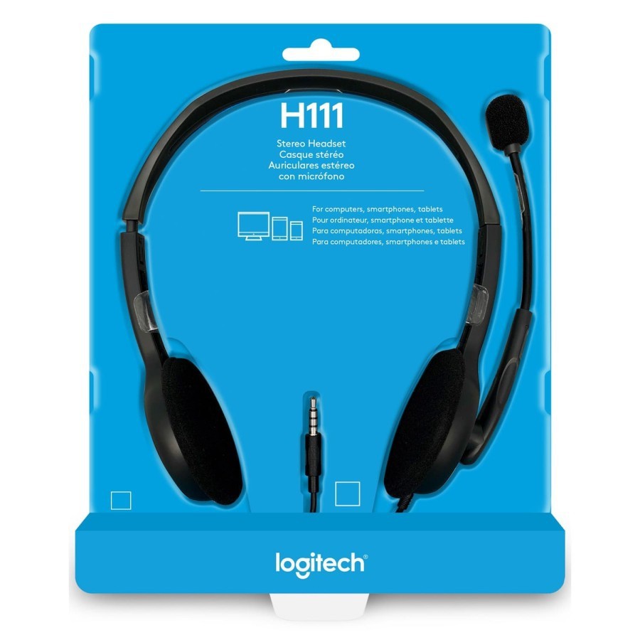 Logitech H111 Stereo Headset With Mic Headphone Earphone