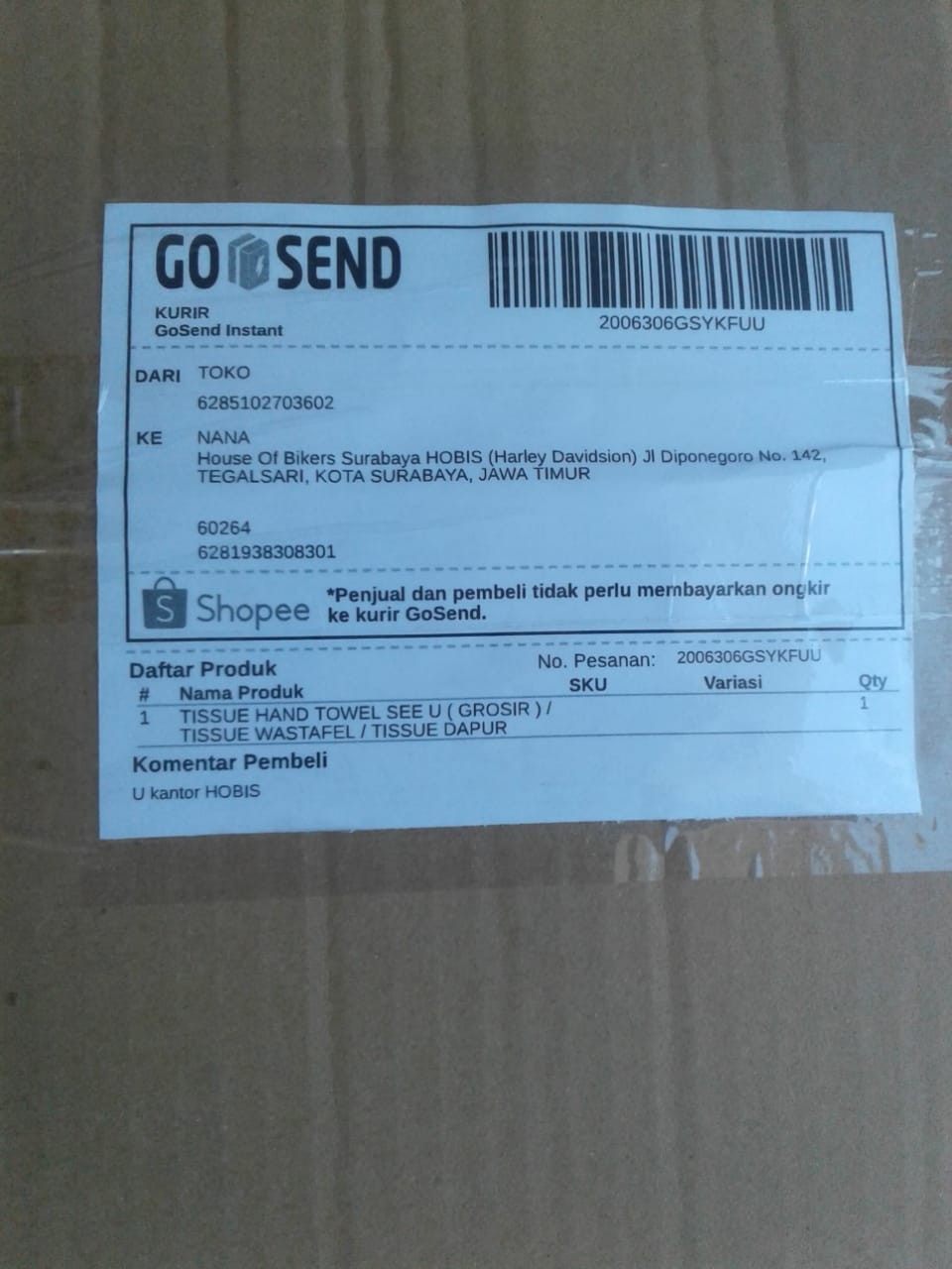 Tissue Hand Towel See U ( Grosir ) / Tissue Wastafel / Tissue Dapur