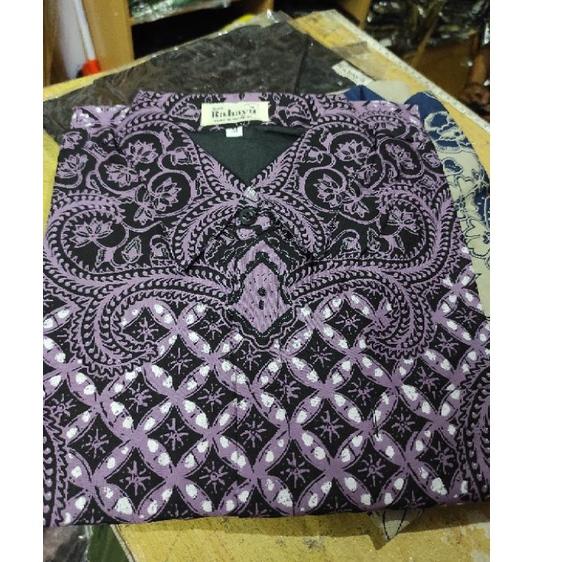 Harga Bersahabat.. TERBARU BATIK UNGU LILAC Batik Pria Lengan Panjang Reguler Fit Keris Modern Premi