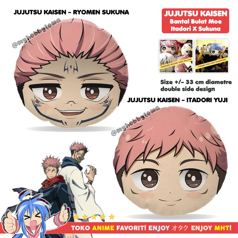 Bantal Bulat Anime Jujutsu Kaisen : Itadori Yuji Ryomen Sukuna