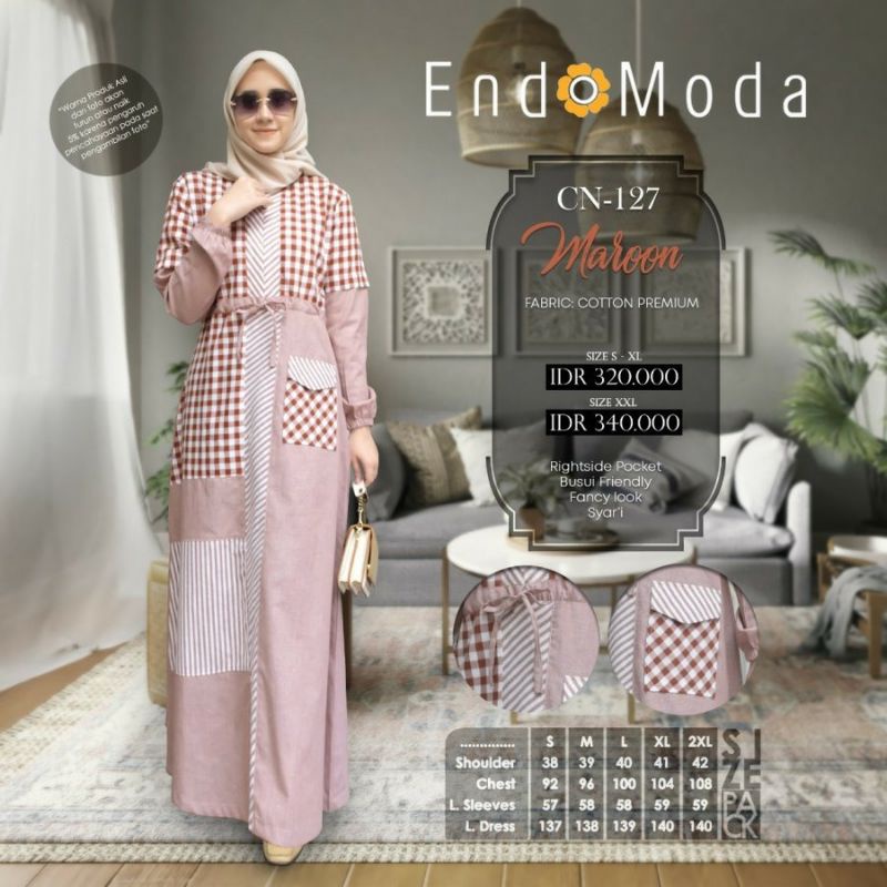 Gamis Salur Busui - Gamis formal jumbo - Gamis Endomoda CN 127 original
