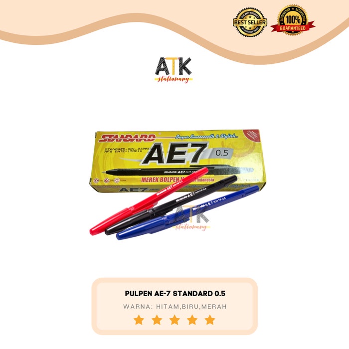 

TULIS-ALAT- PULPEN AE7 STANDARD - HITAM -ALAT-TULIS.