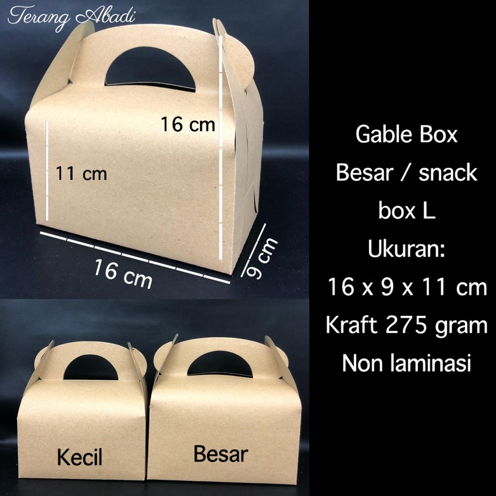 Gable Box S 13.5x10x10 cm/ M 16x9x11 cm/ box toples/ dus / box jinjing/ box tenteng/ kotak souvenir/ box hampers/ tas kraft / box fried chicken box croffle dus croissant