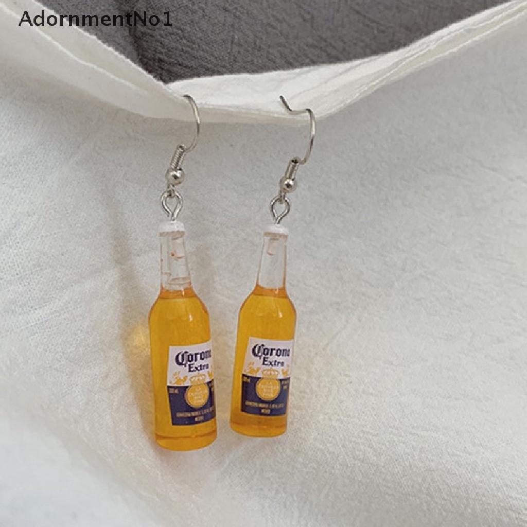 (AdornmentNo1) 1 Pasang Anting Tusuk Bentuk Botol Bir Bahan Resin Untuk Wanita