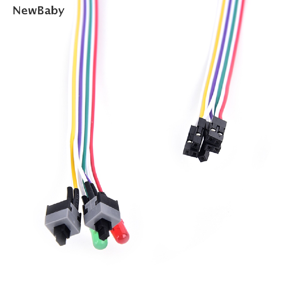 NewBaby High quality PC case red green LED lamp ATX power supply reset HDD switch lead ID