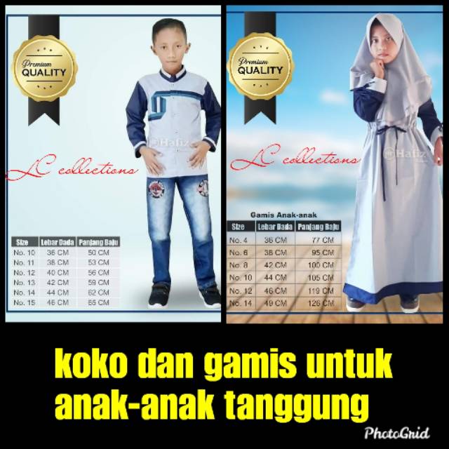 BAJU KOKO DAN GAMIS UNTUK ANAK-ANAK TANGGUNG BEST QUALITY LCC