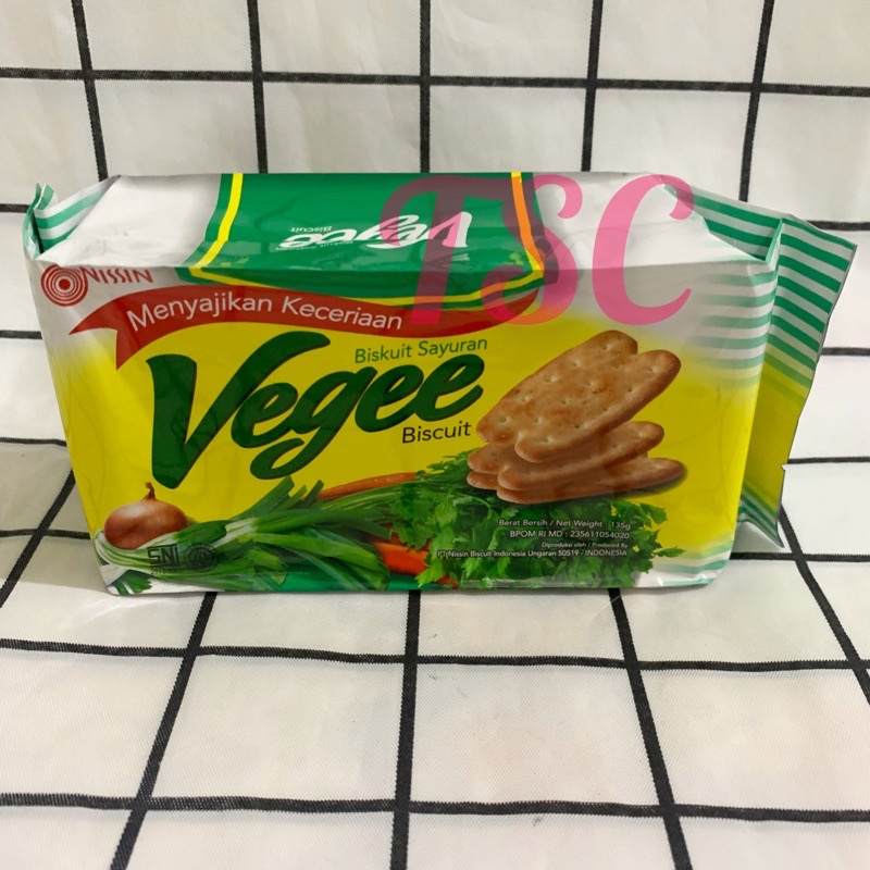 

Nissin Vegee Biscuit 135gr / Biskuit Sayuran / Sayur / Vegetable Crackers