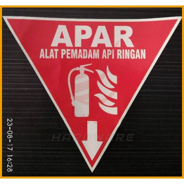 Sticker Segitiga Apar Penanda alat pemadam Api Rambu Tabung APAR Size 25x25x25 cm Vinyl