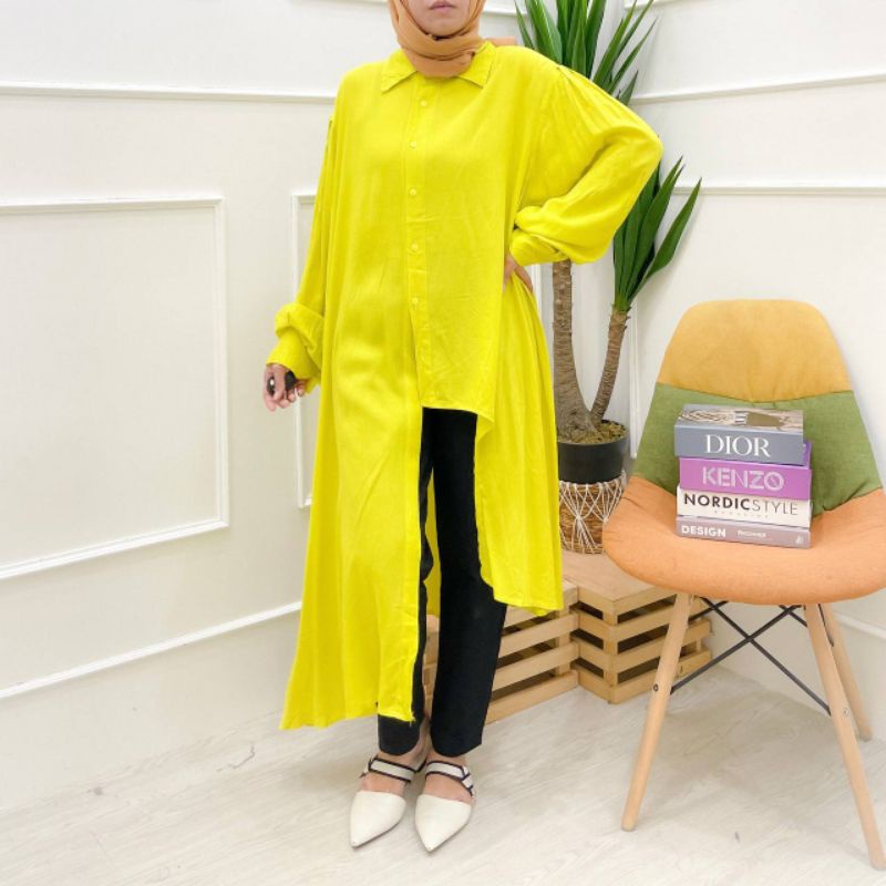 BAJU TUNIK KEMEJA POLOS BAHAN RAYON VISCOSE