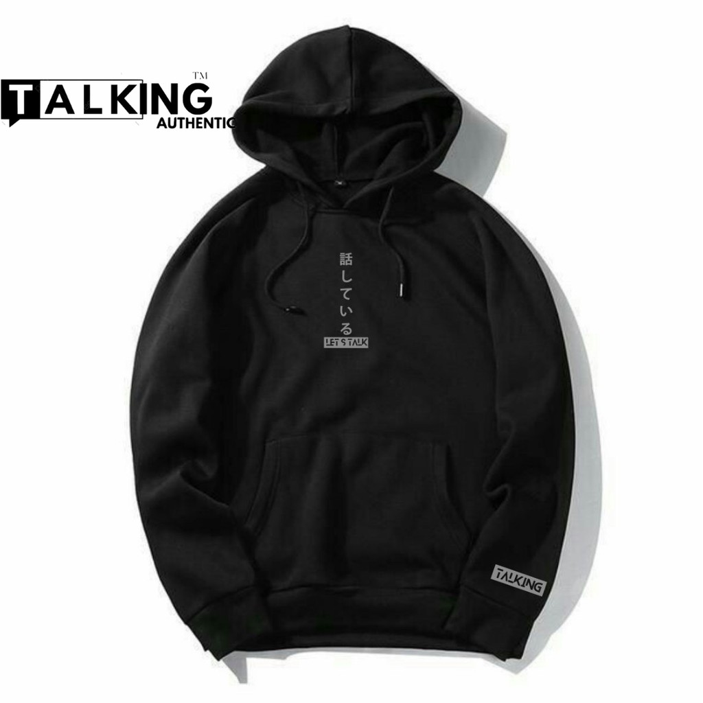 Hoodie Korean Style Pria Putih Hoddie Original Distro Hitam Hudie Wanita Unisex Big Size TALKING