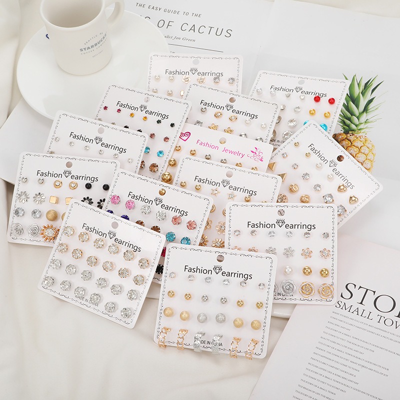 MORYMOSHI A67 Anting Tusuk 12 set in 1 Fashion Wanita Korea Murah