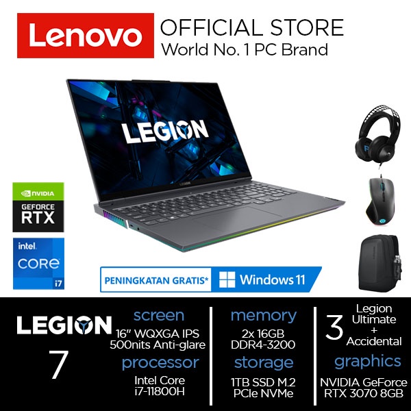 Lenovo Legion 7 16ITHg6 0WID i7-11800H 32GB 1TB RTX3070 8GB W11 OHS