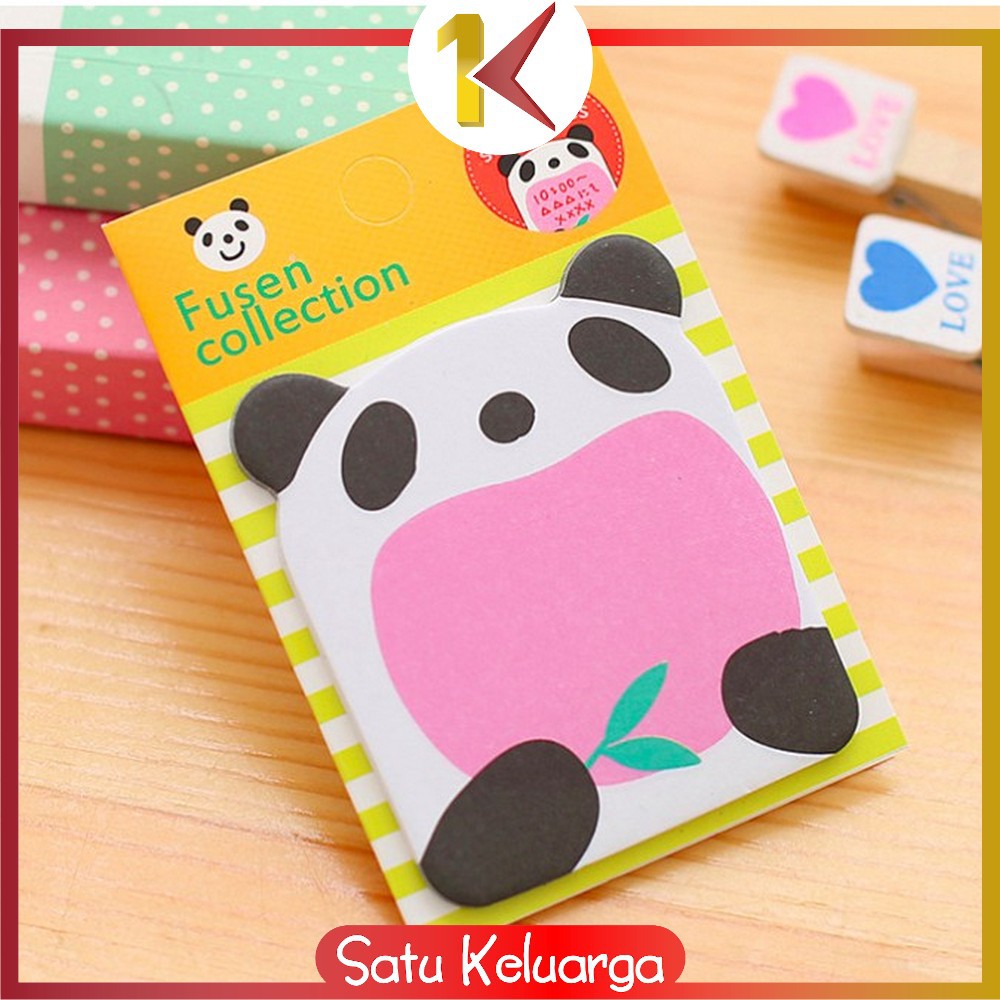 SK-A3 Sticky Notes Motif Binatang Tempelan Kertas Catatan Memo Note Karakter Animal Lucu Unik-Panda Putih