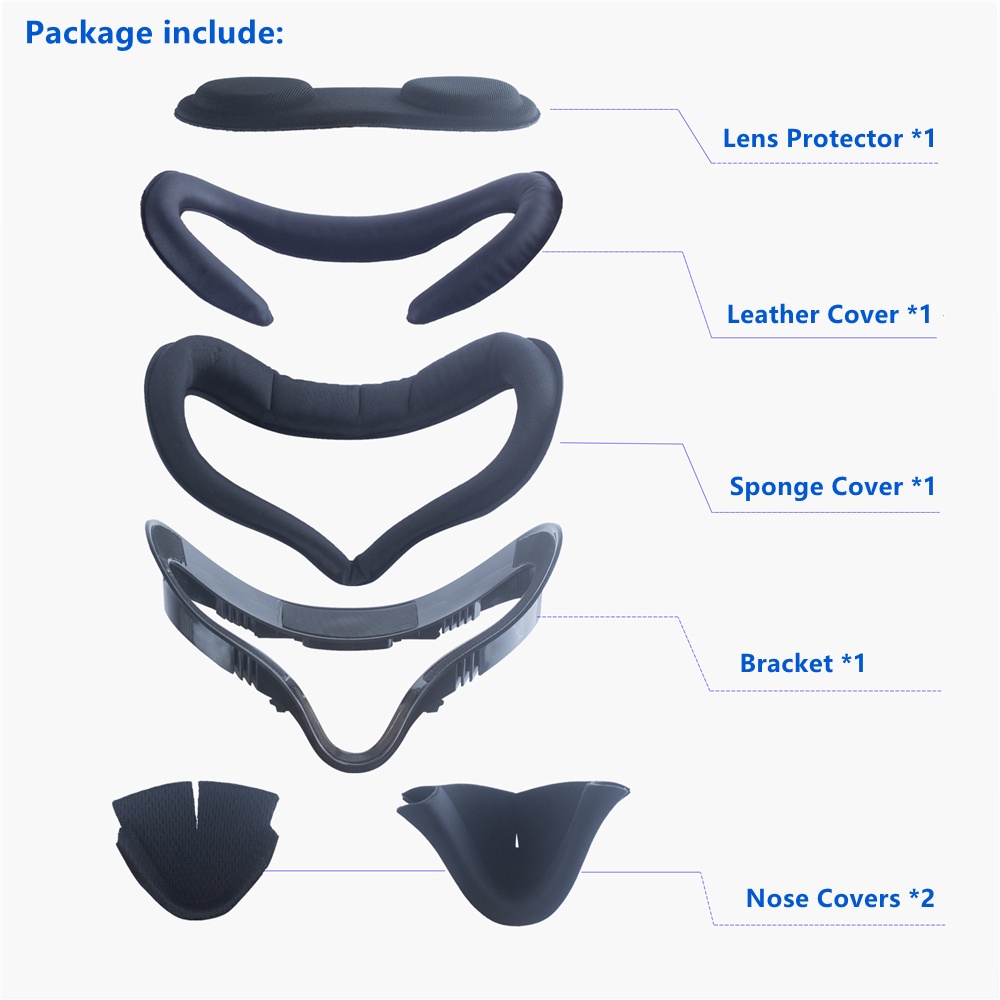 Set Bantalan Spons Busa Pelindung Mata Untuk Headset VR Oculus Quest 2 Quest2