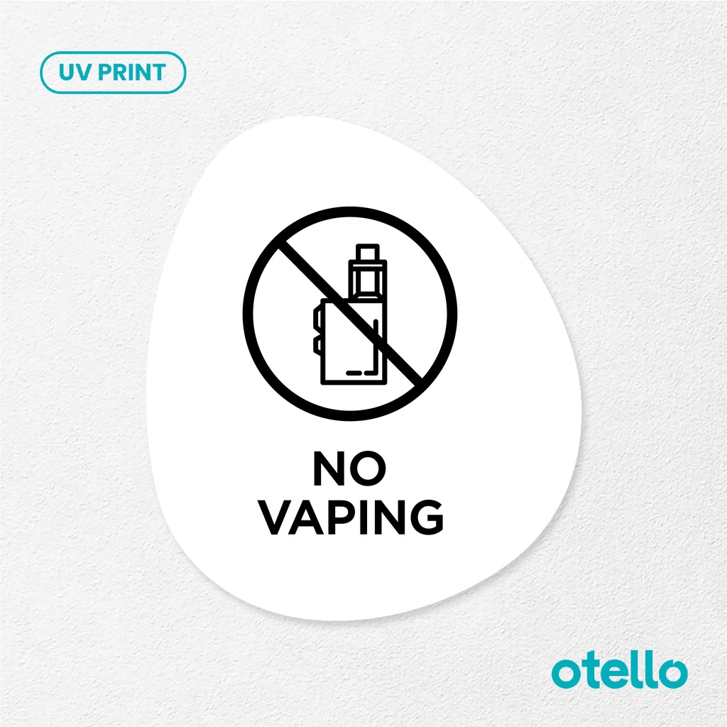 No Vaping Sign Board Akrilik Tempel Signage Dinding Sticker Papan Label Acrylic Restoran Dinding Petunjuk Toko Cafe