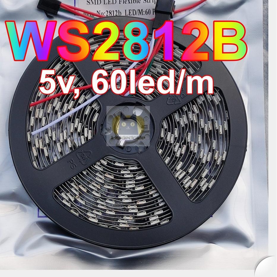 Terbaru Led strip RGB WS2812b WS2812 5v 5m 60led/m ip20 indoor Led Rapat ..