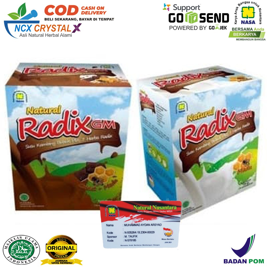 

Natural Radik GM Susu Kambing Bubuk Plus Krim Nabati Radix / Ncx Crystal X