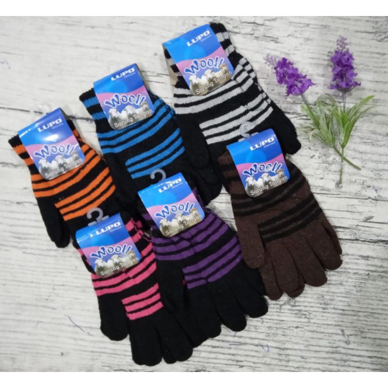 Sarung Tangan Wooll Lupo Standar isi 12 Pasang/Sarung Tangan Rajut/Sarung Tangan Wanita/Pria/Grosir