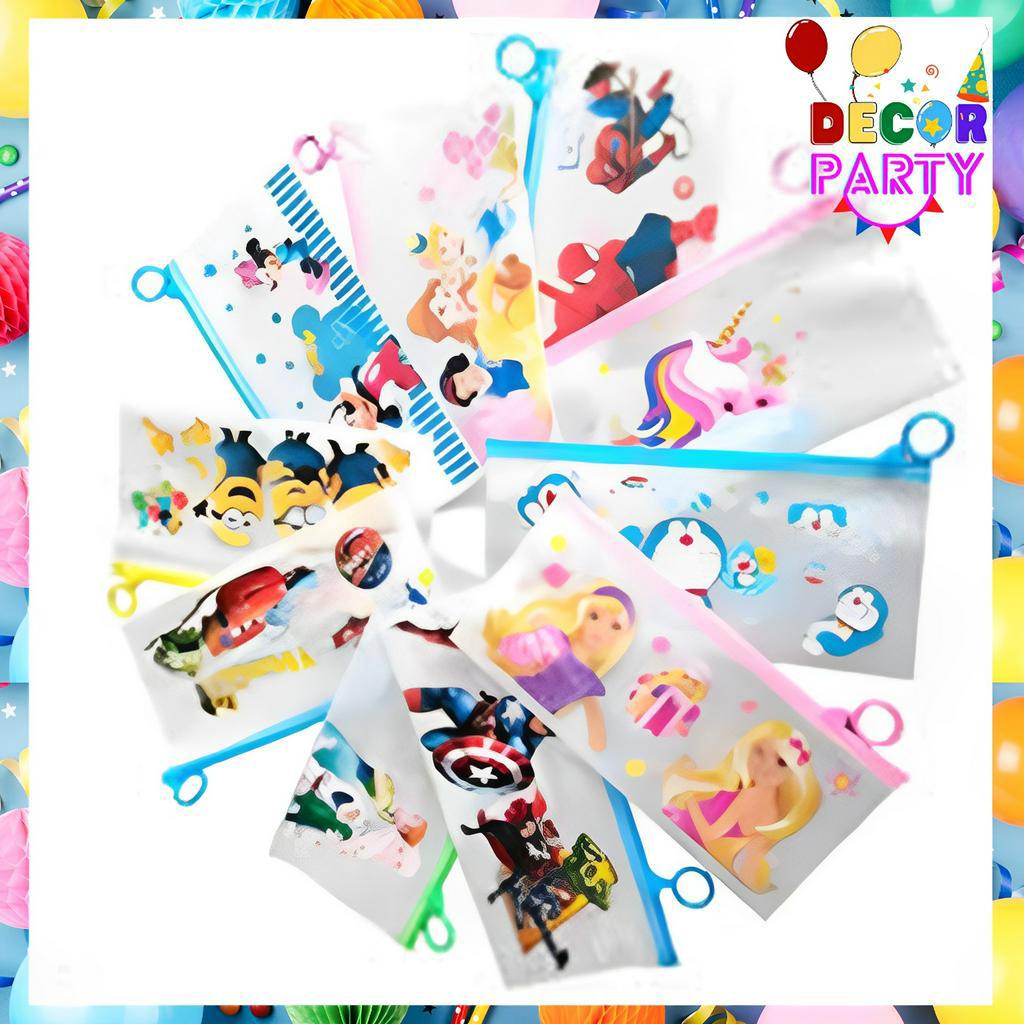 

DP Tempat Pensil Pulpen Transparan Ziplock Karakter Serbaguna Pouch Zip Lock Penyimpanan Kosmetik Pouch Zipper Pencil Case Tempat Penyimpanan Alat Tulis