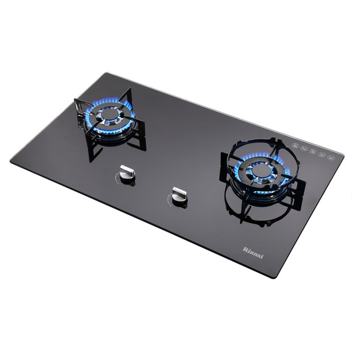 Kompor gas tanam built-in gas hob 2 tungku RINNAI RB-712N GB RB712NGB