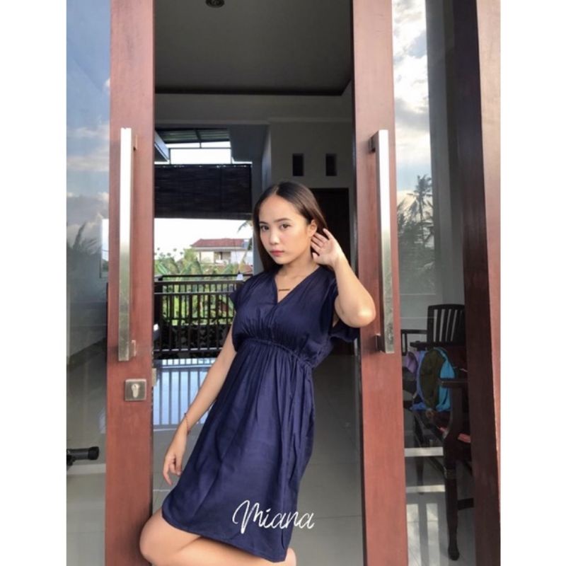 DASTER MANOHARA PENDEK POLOS BALI KEKINIAN/DASTER BALI RAYON PREMIUM-navy