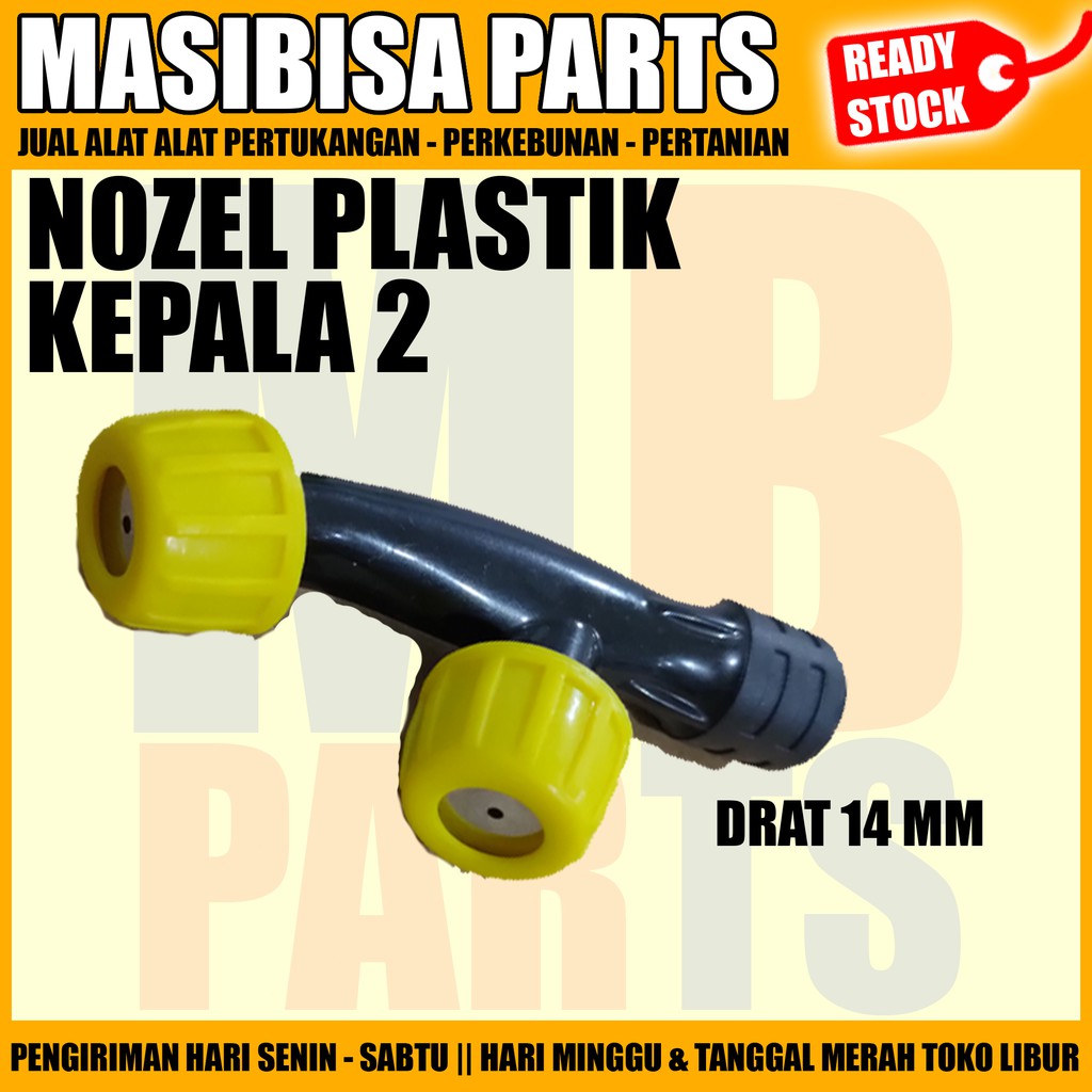 Nozzle plastik kepala 2 / 2 lubang / titik / mata sprayer elektrik