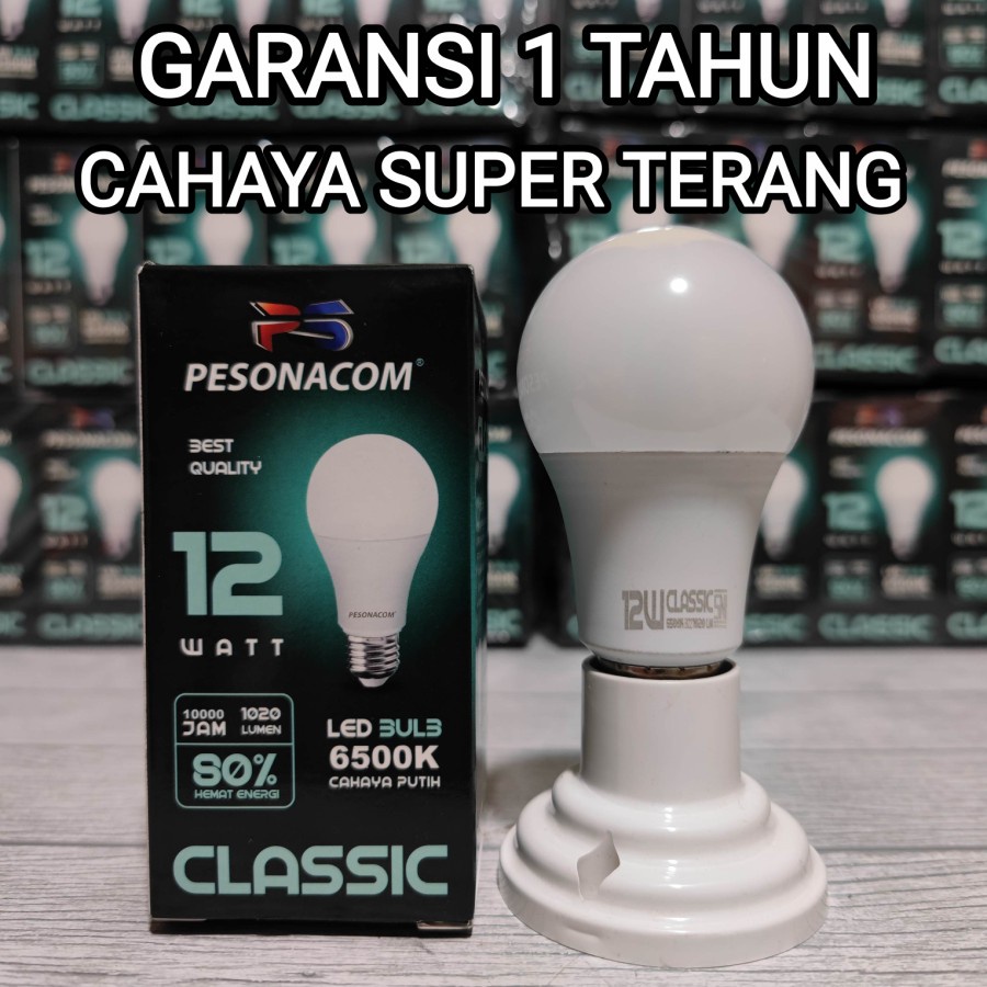 PESONACOM CLASSIC LED BULB 12W 12 Watt CAHAYA PUTIH 6500K CDL SNI ORIGINAL BAGUS