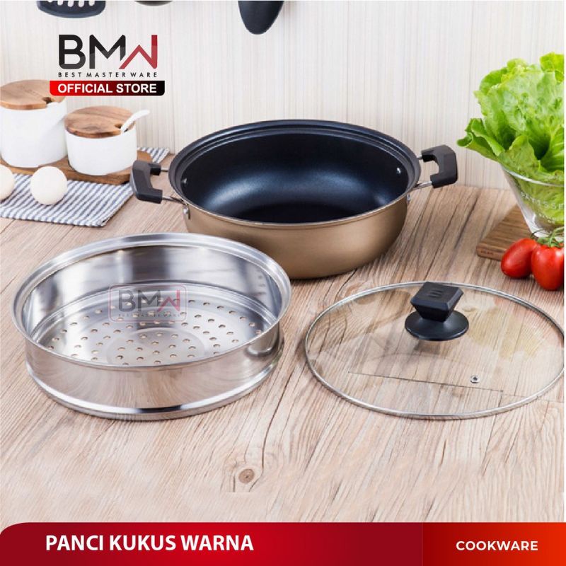 Panci Kukus Warna Stainless 2 Susun Premium