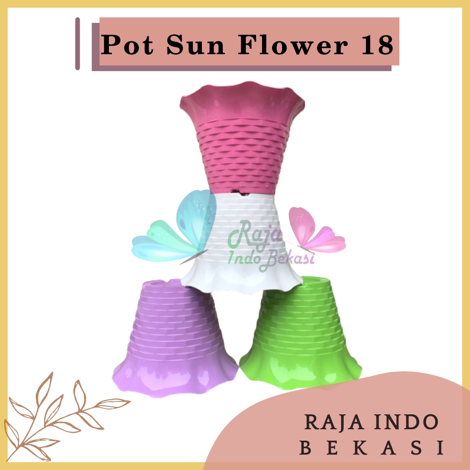 Pot Bunga Sun Flower MDN 18 Warna pot bunga cantik murah bagus ukuran 18 bukan tawon Pot Bunga Plastik Besar Gantung Hias Panjang Kecil Putih - Pot bunga SUN FLOWER MDN 10cm WARNA WARNI Pot Kecil Mini Pot Kaktus