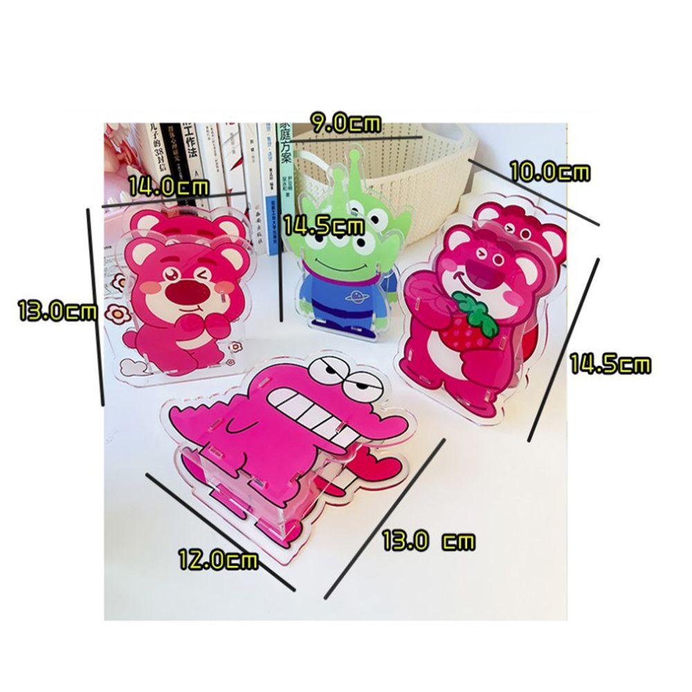 Lanfy Tempat Pensil Kartun Acrylic Strawberry Bear Wadah Meja Lipstik Multifungsi Organizer Alat Tulis