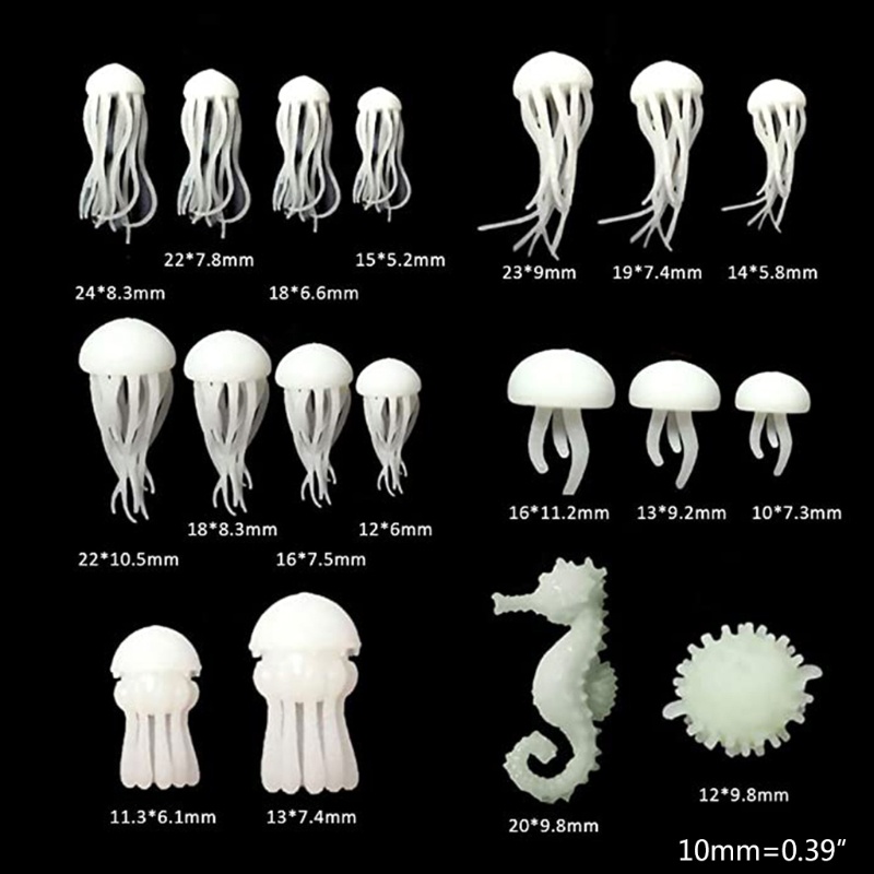 SIY  18 Pcs Mini Jellyfish Resin Filler Epoxy Resin Mold Filler Seahorse Pufferfish Filling Model DIY Crafts Jewelry Making Supplies