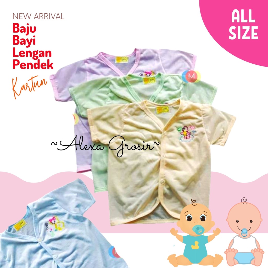 TERMURAH!!! BAJU BAYI SMILE LENGAN PENDEK MOTIF BEAR HALUS DAN LEMBUT COTTON