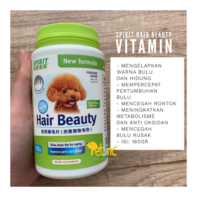 Spirit hair beauty vitamin tablet for dog