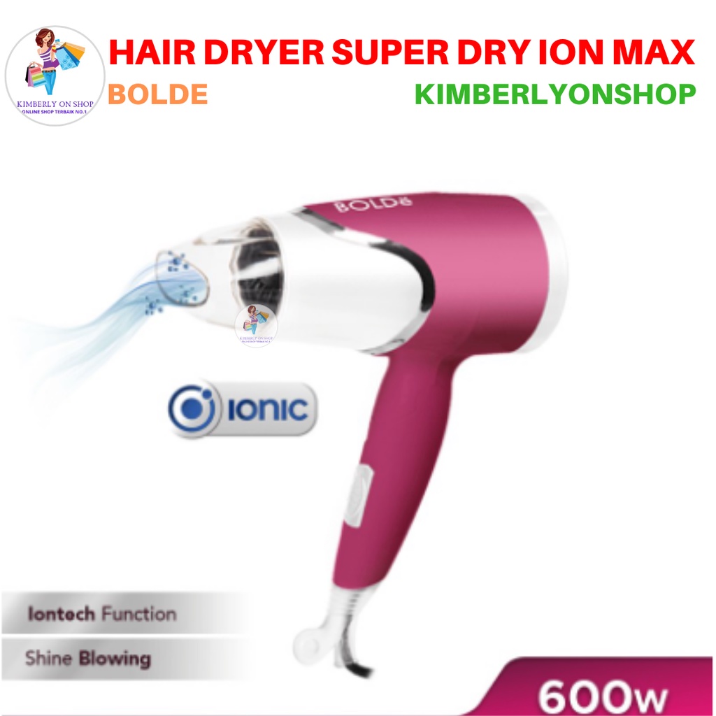 Hair Dryer Super Dry Ion Max Bolde Penggering Rambut