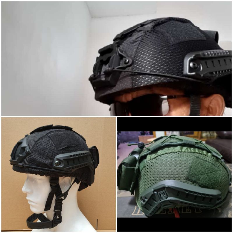 Helm tactical cover hitam/helm tactical cover hijau