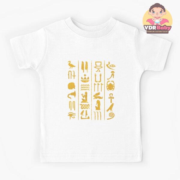 Baju Kaos Anak Egyptian Hieroglyphs T-Shirt Ancient Egypt Shirt 697