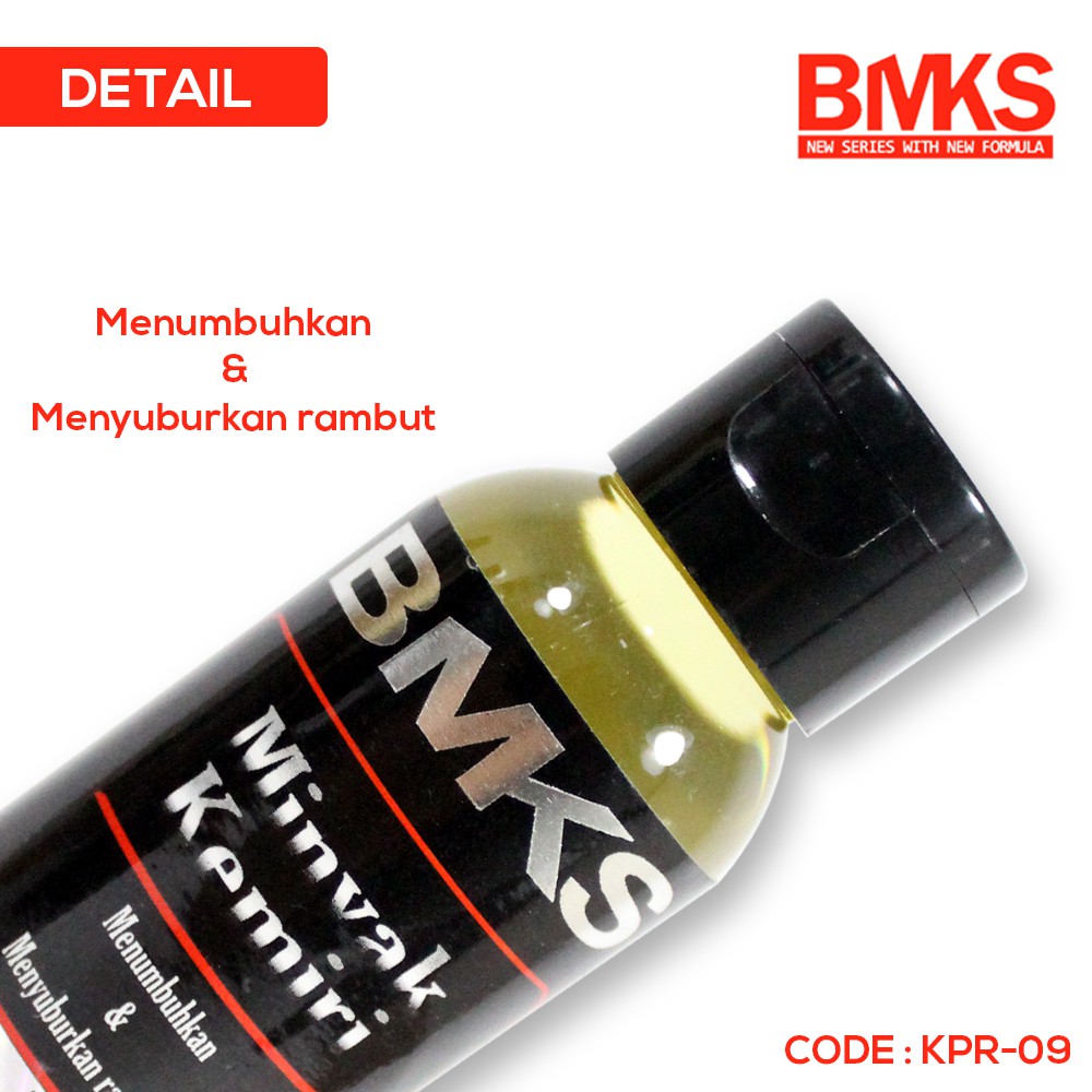 [1+1] Minyak Kemiri BMKS Natural Pelebat Penumbuh Penghitam Uban Penyubur rambut Bulu Mata Alis ampuh Original Bpom