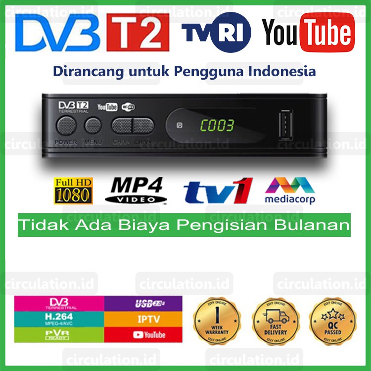 Set Top Box EVINIX  DVB-T2 DVB T2 S2 / Penerima Siaran DIGITAL