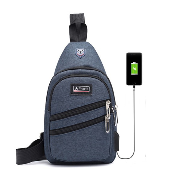 Tas Selempang USB Kanvas Water Resist 7141 Impor Korean Fashion Shoulder Sling bag Slempang