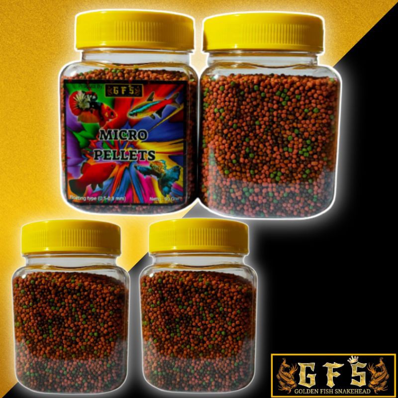 Micro Pellets GFS 100 gram untuk ikan kecil neon,cupang,koki,molly,guppy,dll