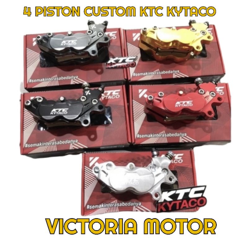 Kaliper ktc kytaco 4 piston Universal motor Custom Breket Beat Vario Scoopy R15 Aerox Nmax